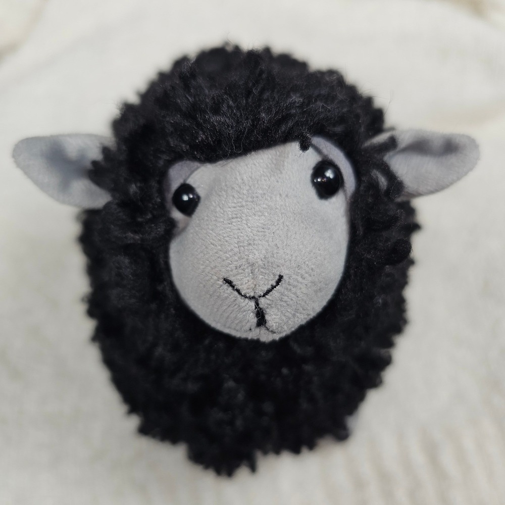Jellycat London Black Sheep Plush Stuffed Animal Curly Fleece